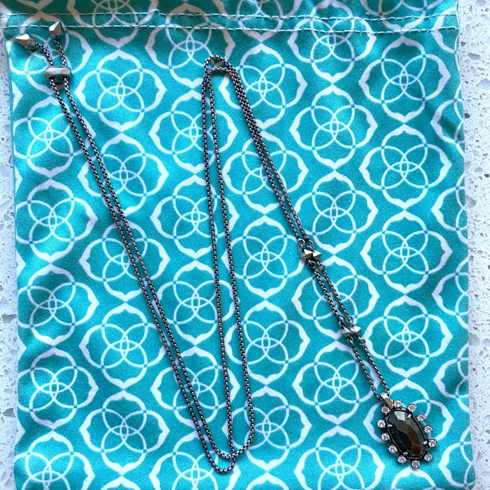 Kendra Scott Brett Necklace Pyrite Antique Silver